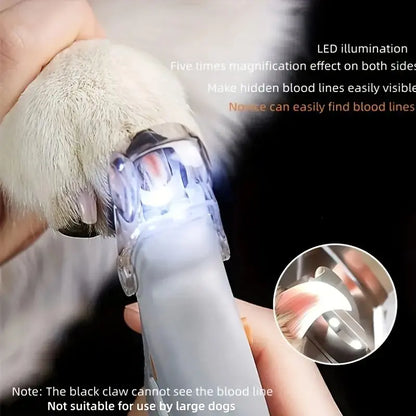 LED Pet Nail Clipper with Scissors and Magnifying Glass